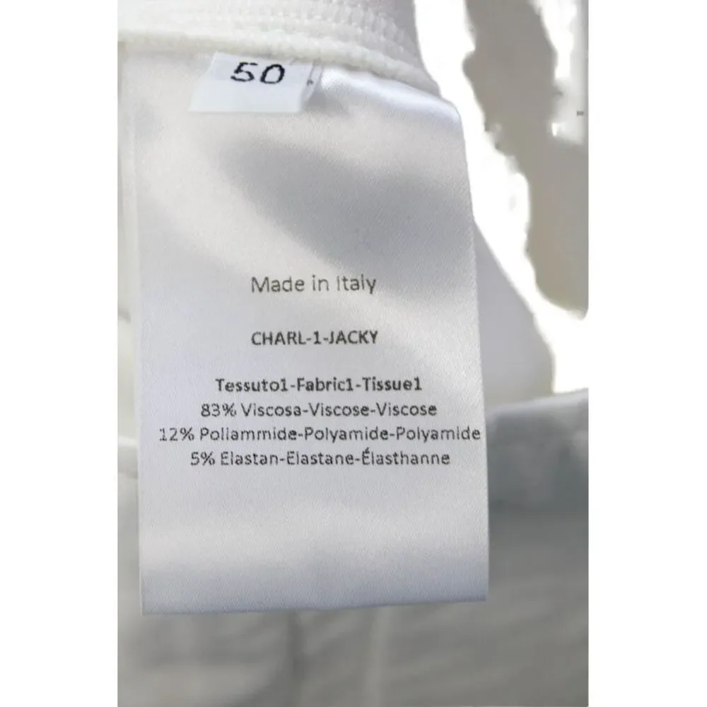 Sharis Womens Zippered Mid-Rise Tapered Dress Pants Solid White Size 50